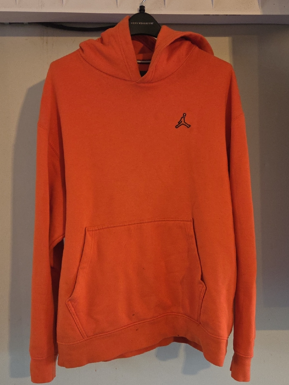 Mens XL Jordan Orange Hoodie with Small Jumpman Logo